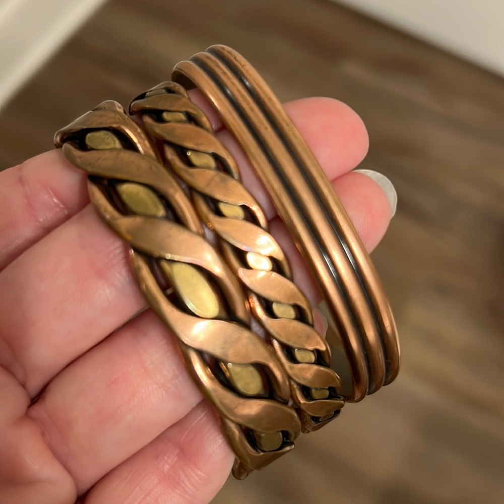 3 Alaska Copper Bracelets adjustable for man or woman
